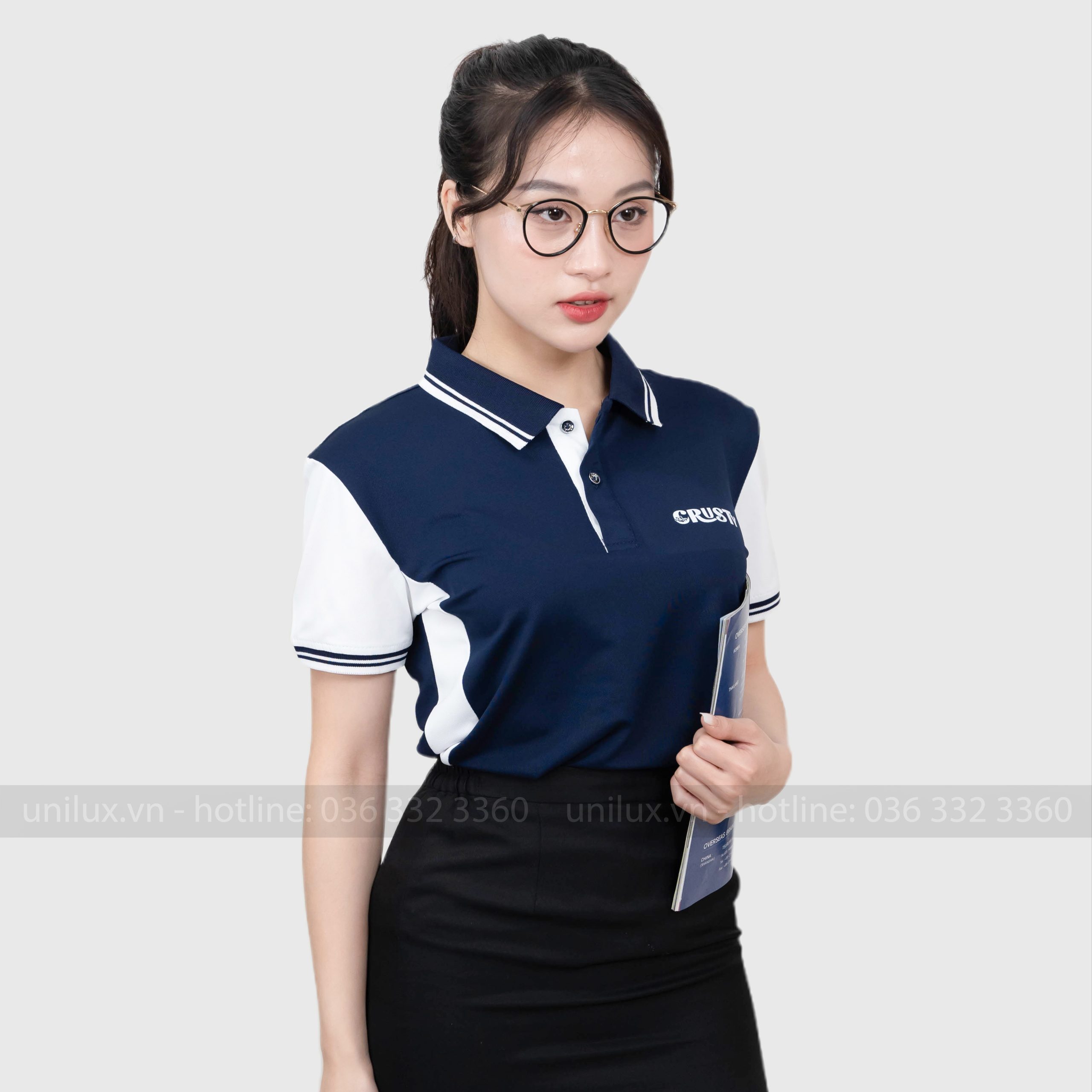 Đồng phục công ty Elegant Navy mix White